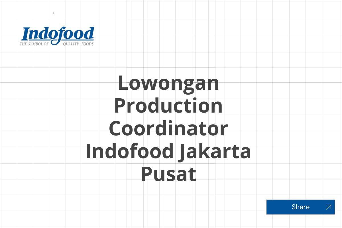 Lowongan Production Coordinator Indofood Jakarta Pusat