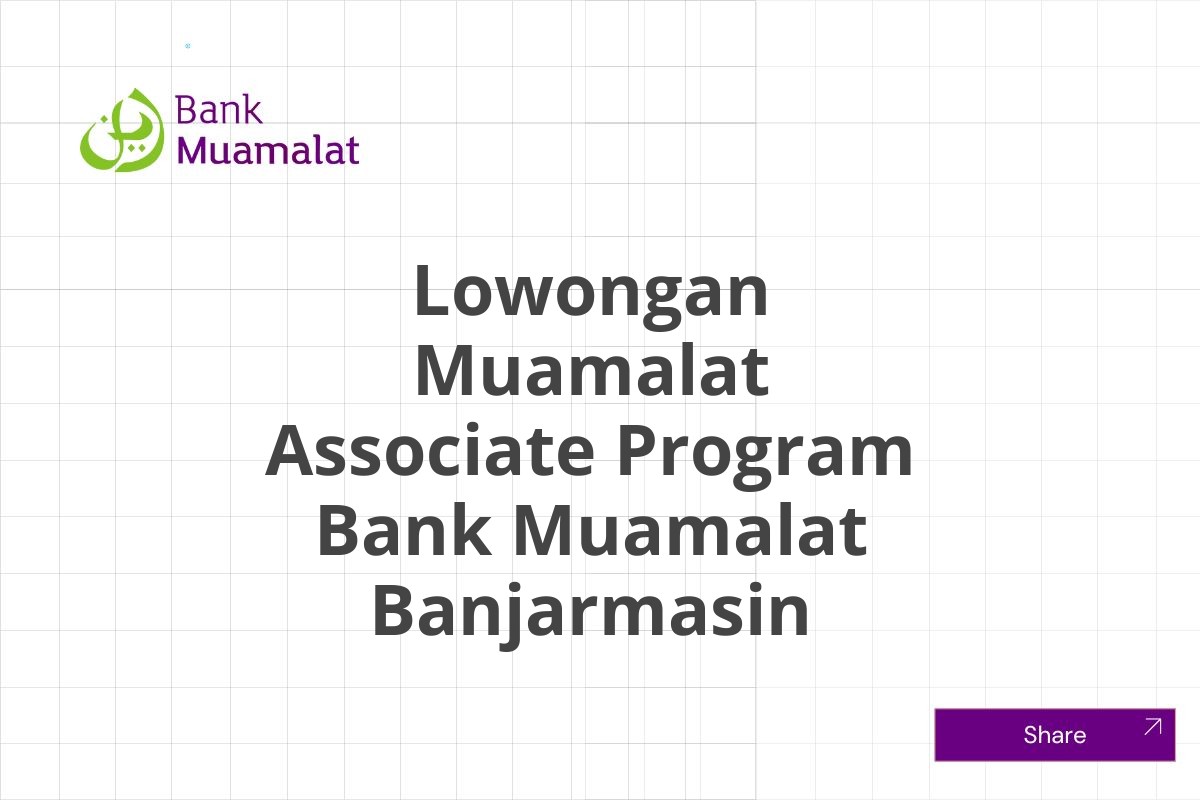 Lowongan Muamalat Associate Program Bank Muamalat Banjarmasin