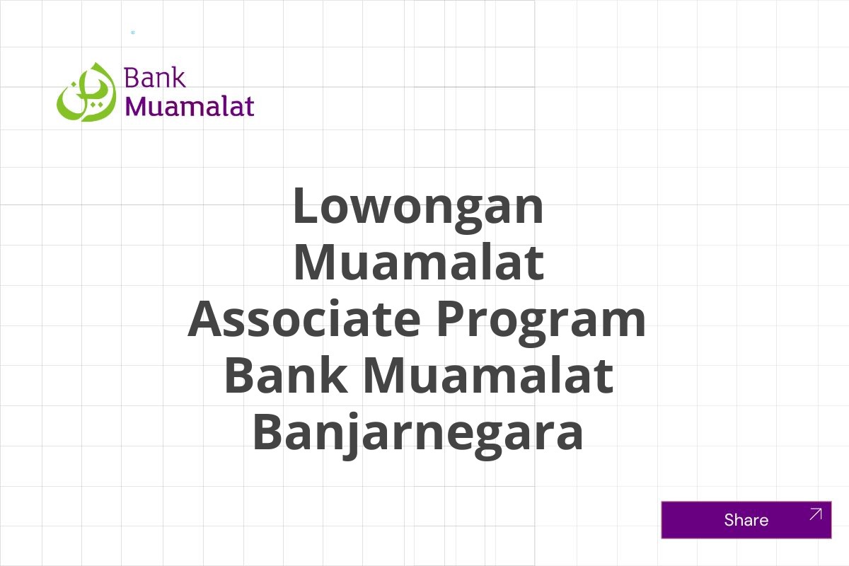 Lowongan Muamalat Associate Program Bank Muamalat Banjarnegara