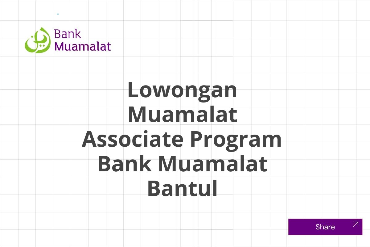 Lowongan Muamalat Associate Program Bank Muamalat Bantul