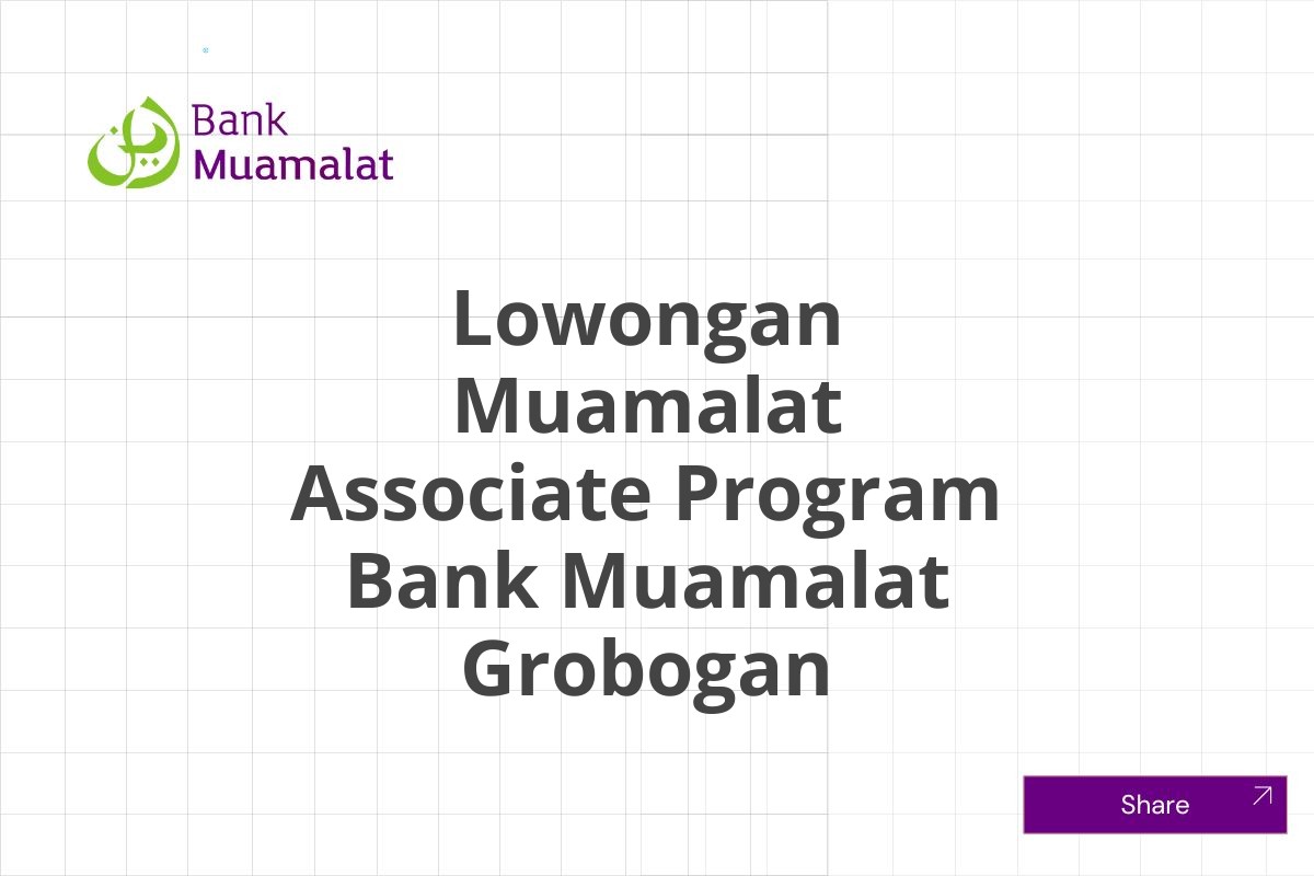 Lowongan Muamalat Associate Program Bank Muamalat Grobogan