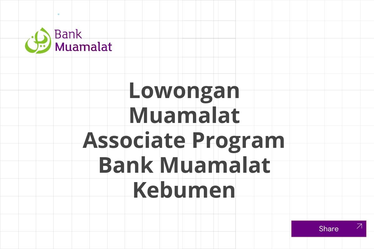 Lowongan Muamalat Associate Program Bank Muamalat Kebumen