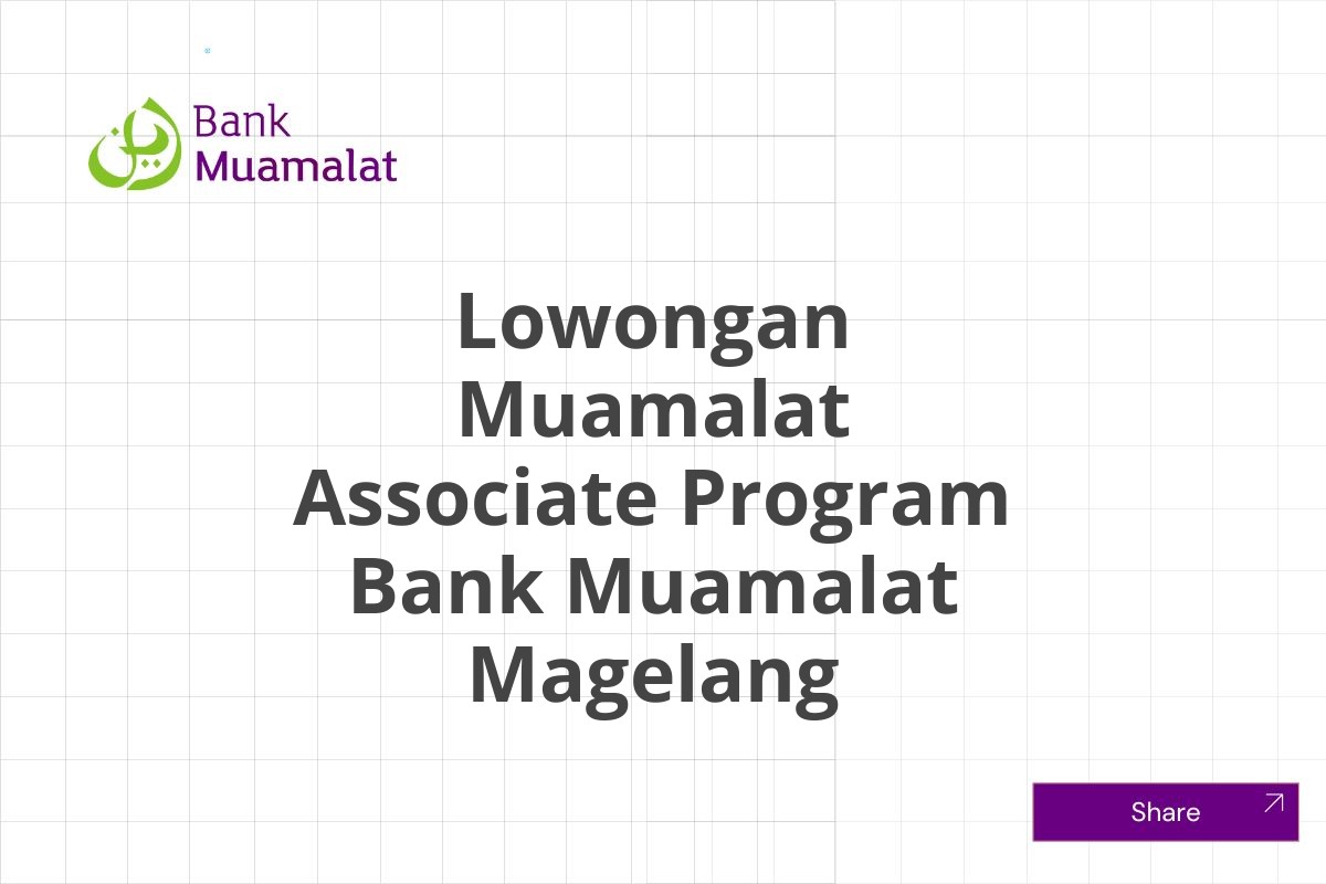 Lowongan Muamalat Associate Program Bank Muamalat Magelang