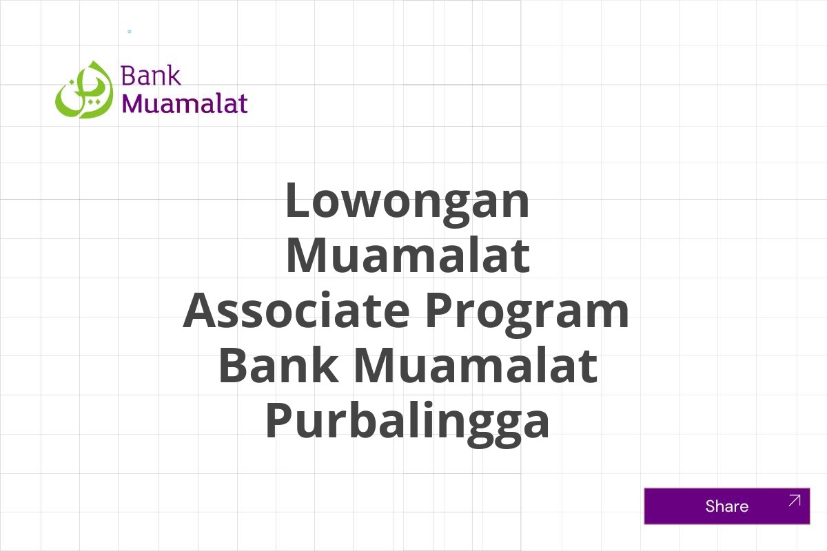 Lowongan Muamalat Associate Program Bank Muamalat Purbalingga