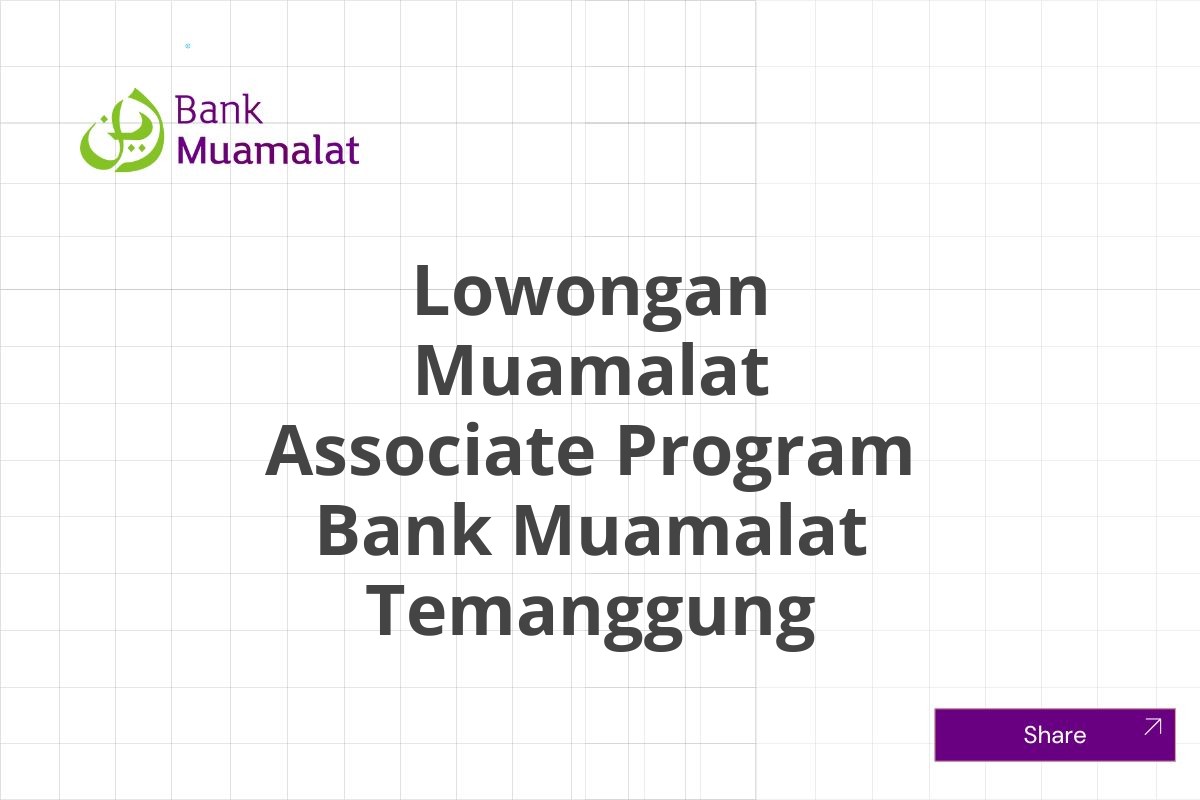 Lowongan Muamalat Associate Program Bank Muamalat Temanggung