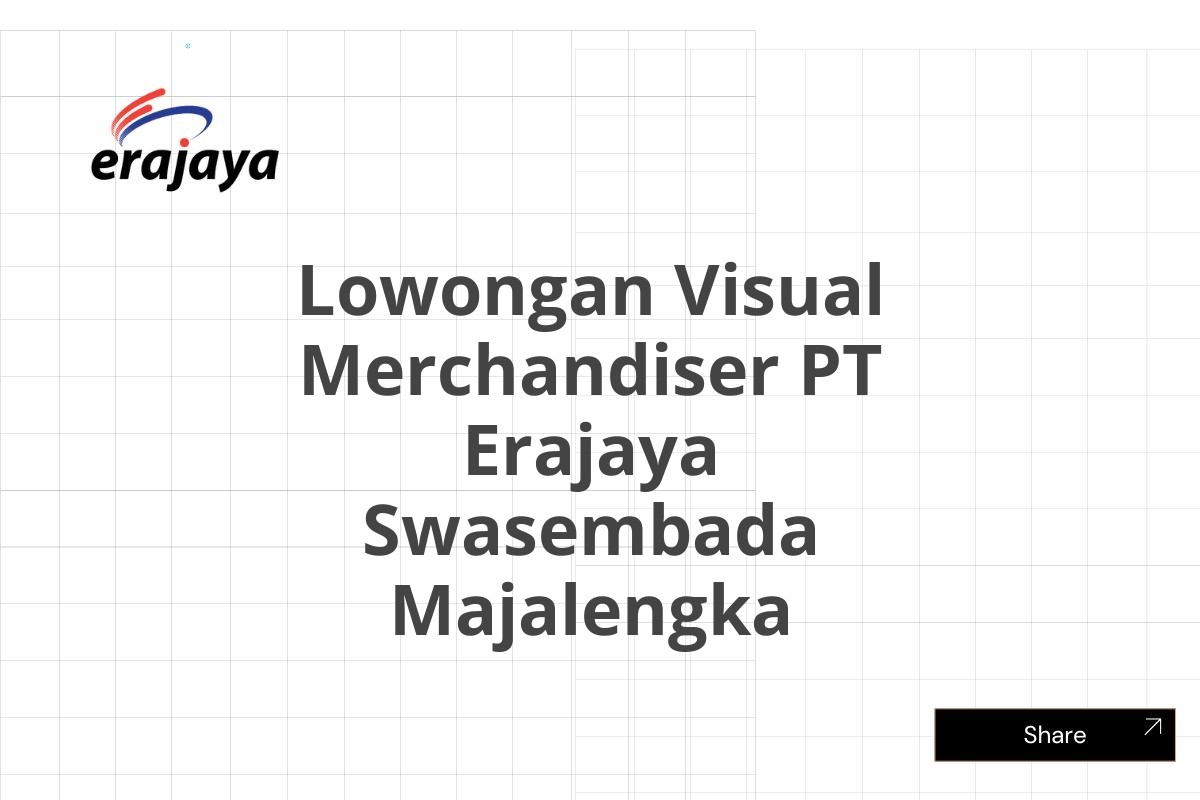 Lowongan Visual Merchandiser PT Erajaya Swasembada Majalengka