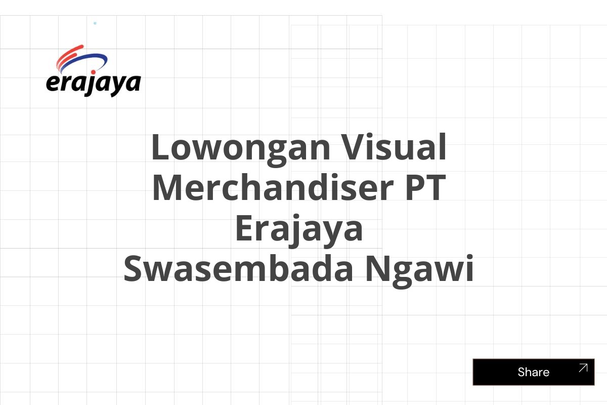 Lowongan Visual Merchandiser PT Erajaya Swasembada Ngawi